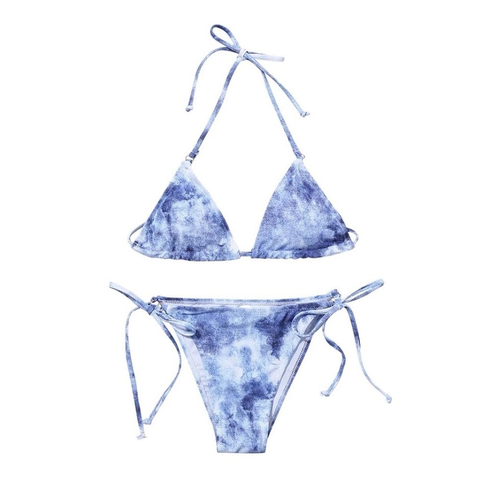 Tie dye color 2 piece bikini set